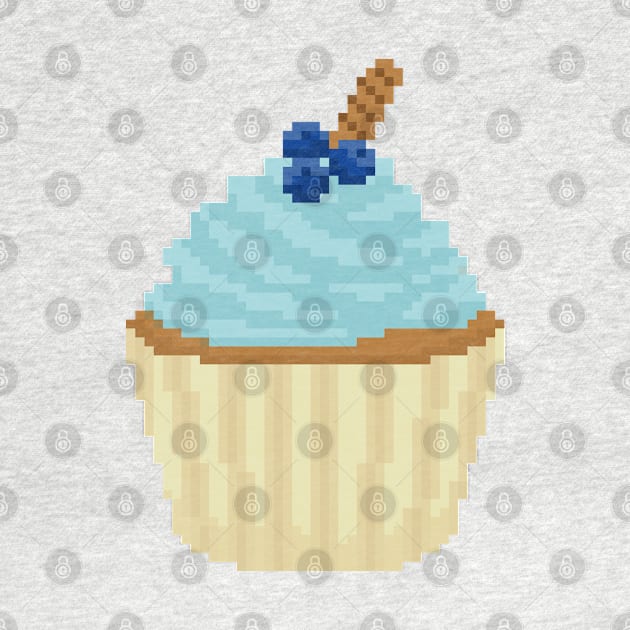 Aqua cupcake pixel art by toffany's